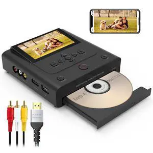 VHS to DVD Recorder, VCR to DVD Recorder-Convert Photos and Videos Between VHS,VCR,Memory Card,DVD and USB. Phone can use a Free app to Burn Videos and Photos, Also has TV Recording Function(Black) VHS to DVD Recorder, VCR to DVD Recorder-Convert Photos and Videos Between VHS,VCR,Memory Card,DVD and USB. Phone can use a Free app to Burn Videos and Photos, Also has TV Recording Function(Black)