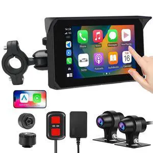Motorcycle Carplay Screen, Wireless Carplay and Android Auto, GPS Navigation, Tire Pressure Sensors, WiFi 5 Inch Touchscreen HD 1080P Front and Rear Camera Motorcycle Dash Camera DVR (5inch) Motorcycle Carplay Screen, Wireless Carplay and Android Auto, GPS Navigation, Tire Pressure Sensors, WiFi 5 Inch Touchscreen HD 1080P Front and Rear Camera Motorcycle Dash Camera DVR (5inch)