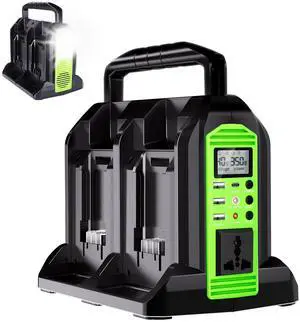 350W Power Inverter for Greenworks 40V Li-ion Batteries,4-Port Supply Inverter Generators Converter DC 40V to AC110V ~120V with LED Light,3 USB-A,1 Type-C,1DC Port, for Outdoor Travel Camping 350W Power Inverter for Greenworks 40V Li-ion Batteries,4-Port Supply Inverter Generators Converter DC 40V to AC110V ~120V with LED Light,3 USB-A,1 Type-C,1DC Port, for Outdoor Travel Camping