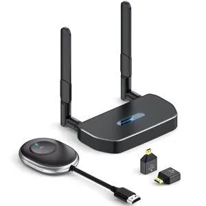 Wireless HDMI Extender 5G - 4K Wireless HDMI/VGA Transmitter Receiver Kit, 164FT/50M Streaming Video for Laptop/Computer to Monitor/Projector/HDTV Wireless HDMI Extender 5G - 4K Wireless HDMI/VGA Transmitter Receiver Kit, 164FT/50M Streaming Video for Laptop/Computer to Monitor/Projector/HDTV