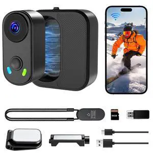 Mini Body Action Camera with Charging Case, FHD 2K, 64GB Thumb Size Small POV Camera with WiFi, 360min Runtime, Tiny Wearable Magnetic Camcorder for Work Vlogging Travel Pet Cycling Mini Body Action Camera with Charging Case, FHD 2K, 64GB Thumb Size Small POV Camera with WiFi, 360min Runtime, Tiny Wearable Magnetic Camcorder for Work Vlogging Travel Pet Cycling