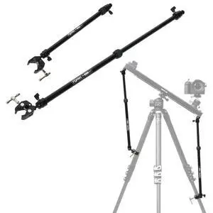 Camera Slider Support Arm(2 Arms in), Adjustable Tripod Stability Arm for Increasing Stability in Aluminum Alloy Extendable Pole for Slider Rail Track with C Clamp and Ballhead Camera Slider Support Arm(2 Arms in), Adjustable Tripod Stability Arm for Increasing Stability in Aluminum Alloy Extendable Pole for Slider Rail Track with C Clamp and Ballhead