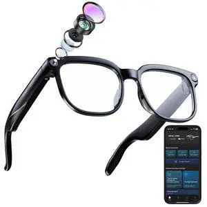 Smart Glasses with Camera, Bluetooth Music & Call, 800W HD Camera Glasses, 1080P Video Recording, Built-in ChatGPT Voice Assistant Control for Men Women(White) Smart Glasses with Camera, Bluetooth Music & Call, 800W HD Camera Glasses, 1080P Video Recording, Built-in ChatGPT Voice Assistant Control for Men Women(White)