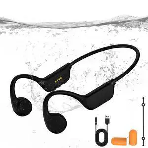 Bone Conduction Swimming Headphones, IPX8 Waterproof MP3 Player with Open-Ear Design, Bluetooth 5.4 Wireless Sports Earbuds for Swimming, Running, Cycling(Black) Bone Conduction Swimming Headphones, IPX8 Waterproof MP3 Player with Open-Ear Design, Bluetooth 5.4 Wireless Sports Earbuds for Swimming, Running, Cycling(Black)