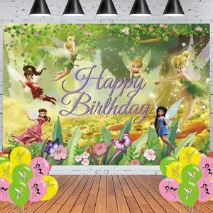 Tinker_Bell Birthday Party Banner Backdrop, Fairy Flower Decorations for Kid Party Supplies Happy Birthday Banner Princess Fairy Teme Decorations Photography Background Tinker_Bell Birthday Party Banner Backdrop, Fairy Flower Decorations for Kid Party Supplies Happy Birthday Banner Princess Fairy Teme Decorations Photography Background