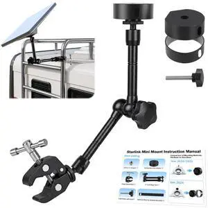 2024-2026 Starlink Mini Clamp Mount RV Adjustable Arm & Pipe Adapter 2024-2026 Starlink Mini Clamp Mount RV Adjustable Arm & Pipe Adapter