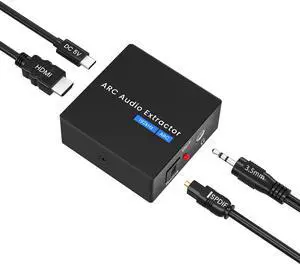 HDMI ARC to Optical Converter 192KHz ARC to RCA 3.5mm Jack Audio Converter | HDMI ARC Audio Extractor for HDTV ARC to Optical RCA Audio Adapter Support CEC for TV to Sound System Speaker Amplifier HDMI ARC to Optical Converter 192KHz ARC to RCA 3.5mm Jack Audio Converter | HDMI ARC Audio Extractor for HDTV ARC to Optical RCA Audio Adapter Support CEC for TV to Sound System Speaker Amplifier