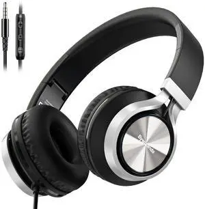 Headphones Wired with Mic, 3.5mm Headset for Adult/Teens | Volume Control, Stereo Sound, Adjustable headband, Comfortable Fit, Foldable Headphones for Laptop/Tablets/Travel, Black Headphones Wired with Mic, 3.5mm Headset for Adult/Teens | Volume Control, Stereo Sound, Adjustable headband, Comfortable Fit, Foldable Headphones for Laptop/Tablets/Travel, Black