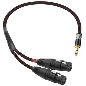 4.4mm to Dual XLR 3 Pin Balance Female Headphone Audio Splitter | Adapter Cable HiFi for PHA2A WMLA ZX300A DAC AMP - 0.5M/1.6FT (4.4mm to 2*XLR Female) 4.4mm to Dual XLR 3 Pin Balance Female Headphone Audio Splitter | Adapter Cable HiFi for PHA2A WMLA ZX300A DAC AMP - 0.5M/1.6FT (4.4mm to 2*XLR Female)
