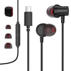 USB C Wired Headphones Magnetic in Ear Type C Earbuds with Mic Nylon Black | Nylon Braided Tangle-Free USB C Earphones for iPhone 17 16 15 Galaxy S26 S25 S24 for Google Pixel 10 for iPad/MacBook Andro USB C Wired Headphones Magnetic in Ear Type C Earbuds with Mic Nylon Black | Nylon Braided Tangle-Free USB C Earphones for iPhone 17 16 15 Galaxy S26 S25 S24 for Google Pixel 10 for iPad/MacBook Andro