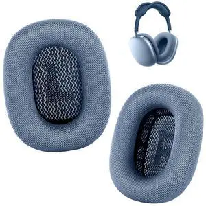Ear Cushions for AirPods Max Headphone - Upgraded Mesh Earpads Replacement Compatible for Apple AirPods Max with Silicone Layer, Magnet, Memory Foam and Noise Isolation (Sky Blue) Ear Cushions for AirPods Max Headphone - Upgraded Mesh Earpads Replacement Compatible for Apple AirPods Max with Silicone Layer, Magnet, Memory Foam and Noise Isolation (Sky Blue)
