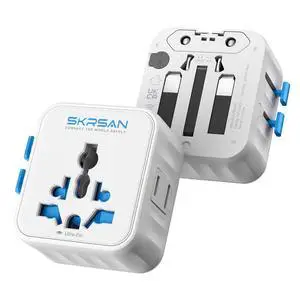 Aura Mini Global Plug 2 Pack, Pocket-Sized International Universal Power Adapter Type G/C/I/A for USA Europe UK Australia Asia, Travel Essentials Must Haves for Worldwide Trips (Arctic White) Aura Mini Global Plug 2 Pack, Pocket-Sized International Universal Power Adapter Type G/C/I/A for USA Europe UK Australia Asia, Travel Essentials Must Haves for Worldwide Trips (Arctic White)