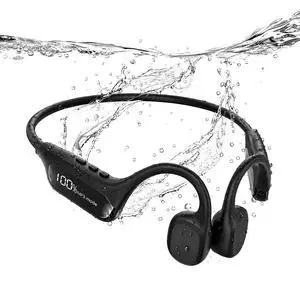 Bone Conduction Headphones IP68 Waterproof, 32GB MP3 Player, Open-Ear Wireless Bluetooth 5.2 Waterproof Headphones for Swimming, Pool, Open Water, Running & Training - Fast Charging - Black Bone Conduction Headphones IP68 Waterproof, 32GB MP3 Player, Open-Ear Wireless Bluetooth 5.2 Waterproof Headphones for Swimming, Pool, Open Water, Running & Training - Fast Charging - Black
