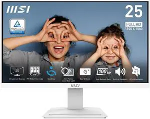 PRO MP253W 24.5-inch IPS 1920 x 1080 (FHD) Computer Monitor, 100Hz, Adaptive-Synch, HDMI, VGA Port, VESA Mountable, Tilt, Speaker, 1ms, White PRO MP253W 24.5-inch IPS 1920 x 1080 (FHD) Computer Monitor, 100Hz, Adaptive-Synch, HDMI, VGA Port, VESA Mountable, Tilt, Speaker, 1ms, White