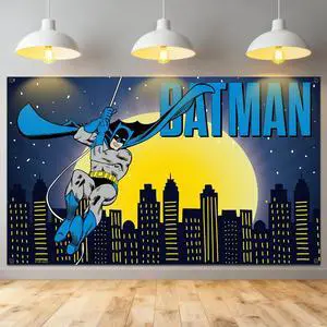 Batman Backdrop Party Decoration - 5x3FT Superhero Banner | Hero Banner for Birthday Party Cake Table, Photo Booth Supplies, Camping Picnic Decorations, Indoor Outdoor Wall Decor Batman Backdrop Party Decoration - 5x3FT Superhero Banner | Hero Banner for Birthday Party Cake Table, Photo Booth Supplies, Camping Picnic Decorations, Indoor Outdoor Wall Decor