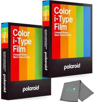 Instant Color Film Black Frame Edition for i-Type Cameras 2 Pack, 16 Instant Photos Bundle with a Cleaning Cloth Instant Color Film Black Frame Edition for i-Type Cameras 2 Pack, 16 Instant Photos Bundle with a Cleaning Cloth