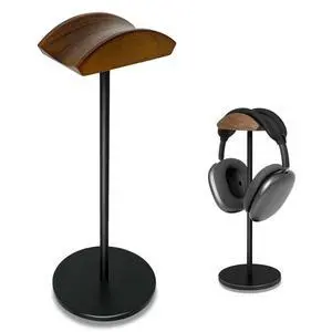 Headphone Stand for Desk - Headset Holder with Aluminum Alloy Support Rod | Headset Stand with Wooden Support Plate for Gaming Room Decoration Headphone Stand for Desk - Headset Holder with Aluminum Alloy Support Rod | Headset Stand with Wooden Support Plate for Gaming Room Decoration