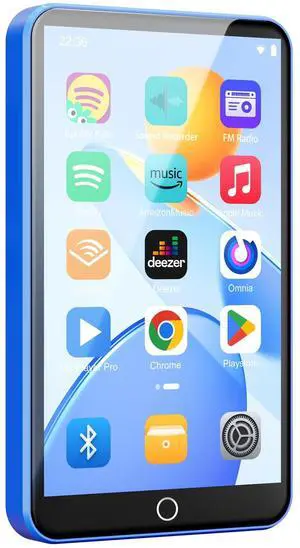 80GB MP3 Player with Bluetooth and WiFi, Android MP3 & MP4 Players with 4" Touchscreen and Speaker, Spotify Music Player with FM Radio, Audible, Amazon Music, Play Store (Blue) 80GB MP3 Player with Bluetooth and WiFi, Android MP3 & MP4 Players with 4" Touchscreen and Speaker, Spotify Music Player with FM Radio, Audible, Amazon Music, Play Store (Blue)
