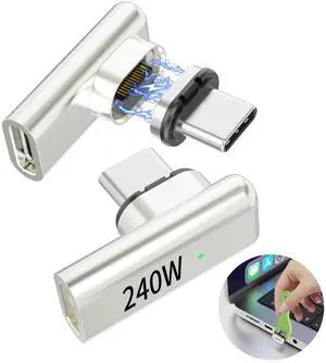 240W 90° Magnetic USB-C Adapter 2-Pack, 24Pin, Detachable | 40Gbps data, 8K 60Hz video, Thunderbolt 3/4, compatible with MacBook Pro/Air, PS5, PSVR2, and Type-C devices 240W 90° Magnetic USB-C Adapter 2-Pack, 24Pin, Detachable | 40Gbps data, 8K 60Hz video, Thunderbolt 3/4, compatible with MacBook Pro/Air, PS5, PSVR2, and Type-C devices