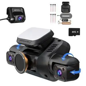 AI Dash Cam Front Rear Inside with Driver Monitor System, 360° Car Camera 4K, 4 Channel Camera for Cars, WiFi GPS, Dashcam 64GB SD Card, Night Vision, 24H Parking Mode, Upgrade DMS V8Plus AI Dash Cam Front Rear Inside with Driver Monitor System, 360° Car Camera 4K, 4 Channel Camera for Cars, WiFi GPS, Dashcam 64GB SD Card, Night Vision, 24H Parking Mode, Upgrade DMS V8Plus