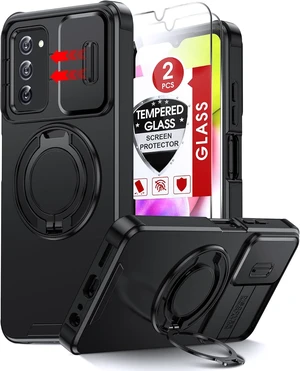 for Galaxy A03s Phone Case: Slide Camera Cover and Ring Stand Black for Galaxy A03s Phone Case: Slide Camera Cover and Ring Stand Black