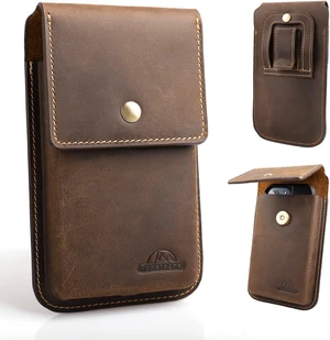 Topstache Leather Cell Phone Holster for Galaxy S25/S24/S23/S22 - Belt Clip Cell Phone Case for iPhone 17/16/15/14/13 - Magnetic Closure Leather Belt Holster Pouch for Men L Darkbrown Topstache Leather Cell Phone Holster for Galaxy S25/S24/S23/S22 - Belt Clip Cell Phone Case for iPhone 17/16/15/14/13 - Magnetic Closure Leather Belt Holster Pouch for Men L Darkbrown