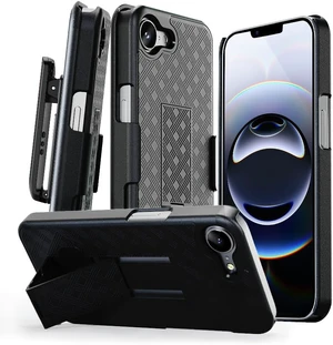 for iPhone 16e Case with Belt Clip Rigid Kickstand | 6.1 for iPhone 16e Case with Belt Clip Rigid Kickstand | 6.1
