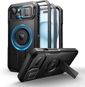 for iPhone 15 Case with Slide Camera Cover & Adjustable Kickstand & Built-in Screen Protector Magnetic Rugged Shockproof Bumper Cases Heavy-Duty Magnetic Protective Cover Black for iPhone 15 Case with Slide Camera Cover & Adjustable Kickstand & Built-in Screen Protector Magnetic Rugged Shockproof Bumper Cases Heavy-Duty Magnetic Protective Cover Black