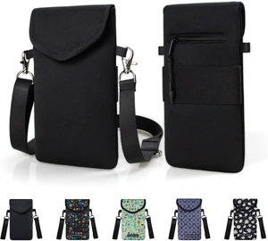 Neoprene Phone Pouch with Crossbody Strap & Back Elastic Strap Neoprene Phone Pouch with Crossbody Strap & Back Elastic Strap