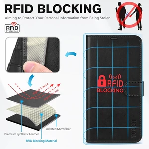 Wallet Case for iPhone 16 (6.1) 2024 4 Card Holders Black Wallet Case for iPhone 16 (6.1) 2024 4 Card Holders Black