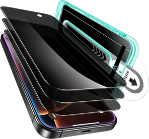 3 Pack for iPhone 16 Pro Max Privacy Screen Protector FlawlessFit Tray 3 Pack for iPhone 16 Pro Max Privacy Screen Protector FlawlessFit Tray