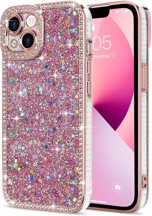 for iPhone 13 Case Glitter Luxury Shiny Pink for iPhone 13 Case Glitter Luxury Shiny Pink