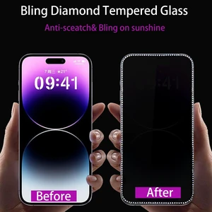 2PCS Glitter Screen Protector Suit for iPhone 18 Promax/iPhone 17 Promax/iPhone 16 Pro Max 6.9 Inch Diamond Bling Shiny Sparkling Tempered Glass 2PCS Glitter Screen Protector Suit for iPhone 18 Promax/iPhone 17 Promax/iPhone 16 Pro Max 6.9 Inch Diamond Bling Shiny Sparkling Tempered Glass
