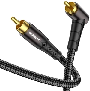 RCA Subwoofer Cable 3ft/1M 90 Degree RCA to RCA Cable Cotton Braided Double Shielded Digital Analogue Supports Amplifiers Home Theater Subwoofer (Black) RCA Subwoofer Cable 3ft/1M 90 Degree RCA to RCA Cable Cotton Braided Double Shielded Digital Analogue Supports Amplifiers Home Theater Subwoofer (Black)