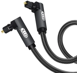 Upgraded Double 90 Degree Optical Audio Cable Free-Rotating Toslink Plug Nylon Braided S/PDIF Digital Right Angle Optical Male to Male Cable for Home Theater Sound Bar TV(3.3ft/1m) Upgraded Double 90 Degree Optical Audio Cable Free-Rotating Toslink Plug Nylon Braided S/PDIF Digital Right Angle Optical Male to Male Cable for Home Theater Sound Bar TV(3.3ft/1m)