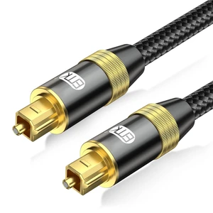 Digital Optical Audio Cable Nylon Braided Fiber Optic Cord Toslink to Toslink (S/PDIF) 24K Gold-Plated Male to Male Supports Home Theater Sound Bar TV Black (10ft/3m) Digital Optical Audio Cable Nylon Braided Fiber Optic Cord Toslink to Toslink (S/PDIF) 24K Gold-Plated Male to Male Supports Home Theater Sound Bar TV Black (10ft/3m)