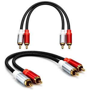 2 Pcs Short 2RCA to 2RCA Audio Cables 1FT Home Cinema Rca Video Cables 2 Pcs Short 2RCA to 2RCA Audio Cables 1FT Home Cinema Rca Video Cables