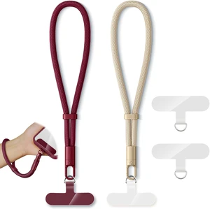 2 Pack Phone Lanyard 2×Phone Wrist Strap 4×Tether Tabs Universal Cell Phone Multifuctional Patch Polyester Lanyards Cell Phone Hand Strap for Women and Men(wine+light camel) 2 Pack Phone Lanyard 2×Phone Wrist Strap 4×Tether Tabs Universal Cell Phone Multifuctional Patch Polyester Lanyards Cell Phone Hand Strap for Women and Men(wine+light camel)