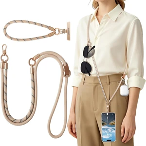 3 in 1 Phone Lanyard Crossbody Universal Adjustable Anti Theft Phone Strap and Wrist Strap for All Phones Premium Woven Material Neck Lanyard for Shopping Cycling Traveling Oat Beige 3 in 1 Phone Lanyard Crossbody Universal Adjustable Anti Theft Phone Strap and Wrist Strap for All Phones Premium Woven Material Neck Lanyard for Shopping Cycling Traveling Oat Beige