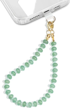 Natural Stone Beaded Phone Wrist Strap for Women 304 Steel Core Natural Stone Beaded Phone Wrist Strap for Women 304 Steel Core