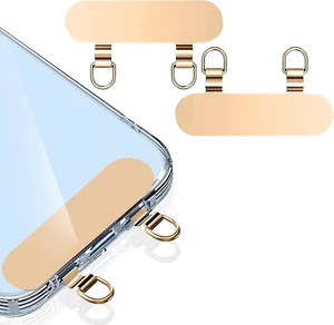 2 Way Metal Phone Tether Upgraded Double Buckle Lanyard Patch Phone Strap Replacement for iPhone Cases (T 2 Pieces) (Gold) 2 Way Metal Phone Tether Upgraded Double Buckle Lanyard Patch Phone Strap Replacement for iPhone Cases (T 2 Pieces) (Gold)