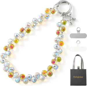 Sparkling Beaded Phone Wrist Strap with Box D-Rainbow Sparkling Beaded Phone Wrist Strap with Box D-Rainbow