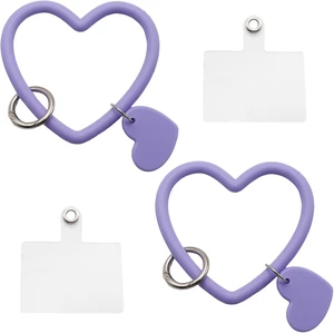 2 Pcs Heart Loop Phone Lanyard Silicone Wrist Strap Universal Key Chain Holder with Back Patch 2 Pcs Heart Loop Phone Lanyard Silicone Wrist Strap Universal Key Chain Holder with Back Patch