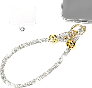 Rhinestone Phone Charm Wrist Strap Detachable Diamond HL Silver Rhinestone Phone Charm Wrist Strap Detachable Diamond HL Silver