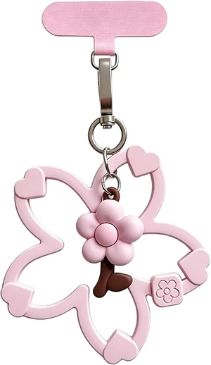 Cute Floral Silicone Phone Charm Wrist Strap Cherry Blossom Flower Pendant Keychain Lanyard Colorful Anti-Drop Wristband Cute Floral Silicone Phone Charm Wrist Strap Cherry Blossom Flower Pendant Keychain Lanyard Colorful Anti-Drop Wristband
