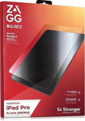 Glass Elite Screen Protector for iPad Pro 11 Inch M5/M4 (2025/2024)  5X Stronger Tempered Glass Anti-Scratch Smudge-Resistant Case-Friendly Easy Application HD Clarity