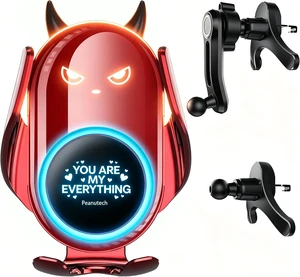 Cute Red Demon Gothic Wireless Car Phone Charger Mount Auto Clamp Holder