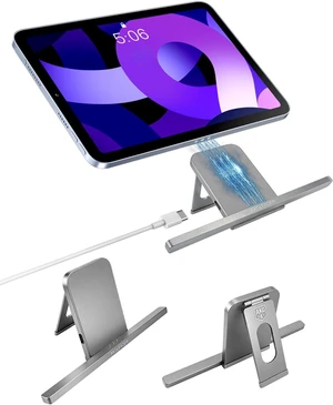 Magnetic Wireless Charger Stand for ipad Charger 10th Generation(A14) & ipad(A16) Only 18W iPad Fast Charging Smart Connector Alloy Wireless Charging Pad Portable Foldable Tablet Holder for Desk Magnetic Wireless Charger Stand for ipad Charger 10th Generation(A14) & ipad(A16) Only 18W iPad Fast Charging Smart Connector Alloy Wireless Charging Pad Portable Foldable Tablet Holder for Desk