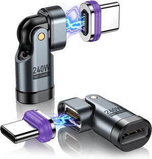 PD 240W 16PIN USB C Magnetic Adapter Black 2Pack PD 240W 16PIN USB C Magnetic Adapter Black 2Pack