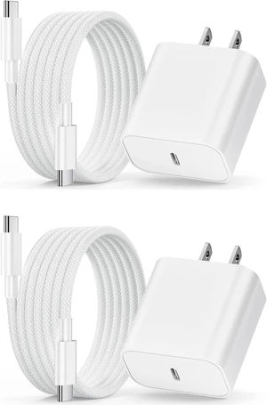 2Pack USB C Fast Charger for iPad Pro 13/11/12.9 inch iPad A16/10th Generation iPad Air 13/11 inch/5th/4th/Mini 20W Type C iPad Charger Fast Charging with 6FT Woven USB C to C Charging Cord Cable 2Pack USB C Fast Charger for iPad Pro 13/11/12.9 inch iPad A16/10th Generation iPad Air 13/11 inch/5th/4th/Mini 20W Type C iPad Charger Fast Charging with 6FT Woven USB C to C Charging Cord Cable